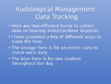 Audiological Management Data Tracking Form