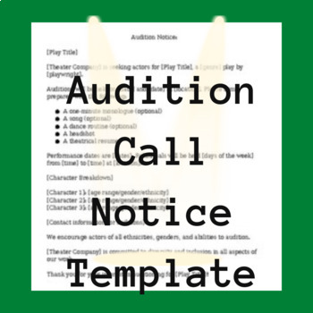 Preview of Audition Call Notice Template