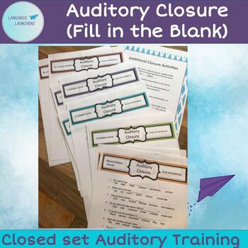 Preview of Auditory Closure Activity (Fill in the blank) for Hearing Loss