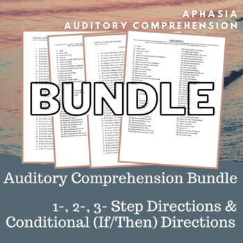 Preview of BUNDLE Auditory Comprehension-Adults: 1/2/3 Step Directions &Conditional If/Then