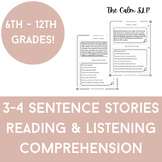 Auditory/Listening Comprehension Short Stories 3-4 Sentenc