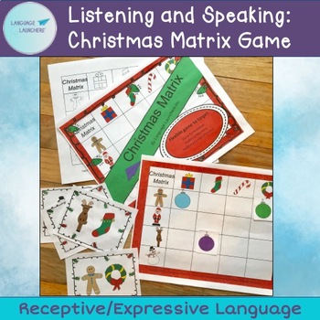 Preview of Auditory Comprehension and Expressive Language Christmas Theme Game