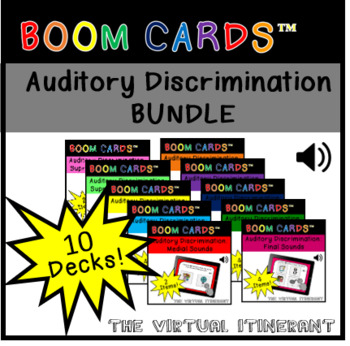 Preview of Auditory Discrimination Boom Card Deck Bundle