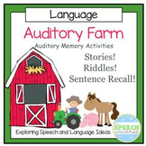 Auditory Farm- Auditory Memory Activities for Sentences, R