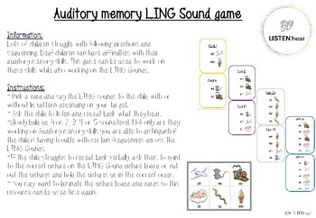 Preview of Auditory Memory Listen and Repeat LING sound game