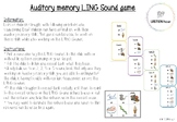Auditory Memory Listen and Repeat LING sound game