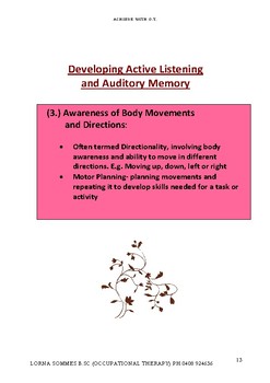 Preview of Active Listening (Gross Motor Skills)