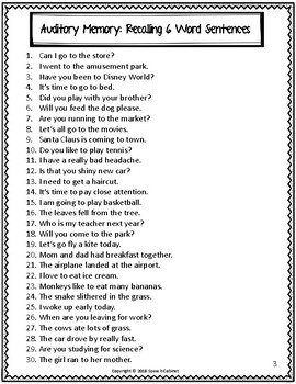 speech therapy memory worksheets