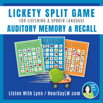 Preview of Auditory Memory Processing Word Recall Game  Lickety Split  DHH Hearing Loss