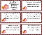 Auditory Processing Cards - 5 Word Sentence Recall