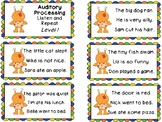 Auditory Processing Cards - Listen and Repeat - Level 1