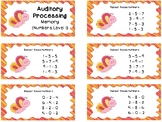 Auditory Processing Cards - Memory - Numbers - Level 1