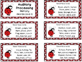 Auditory Processing Cards - Memory - Words - Level 1