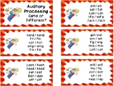 Auditory Processing Cards - Same or Different