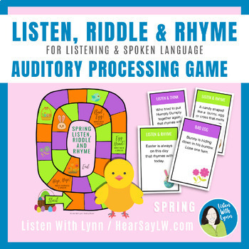 Preview of SPRING Auditory Processing Vocabulary Listen Riddle & Rhyme DHH Hearing Loss