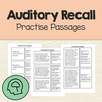 Preview of Auditory Recall Practise Passages ｜ VB-MAPP Intraverbal Level 3-13