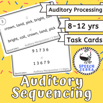 Preview of Auditory Sequencing Activity | Speech Therapy | Verbal Working Memory