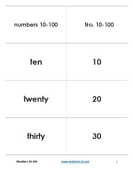 Augmented Flashcards - Numbers 10-100 by Monica Qing Zhang | TpT