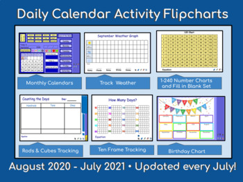 Preview of Calendars and Daily Math - Activboard (Promethean) August 2022-July 2023