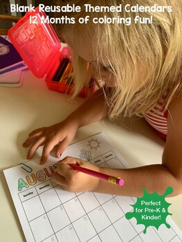 Blank Monthly Printable Coloring Calendar by The Book Built Home