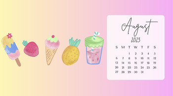 August 2023 Desktop Calendars by Pineapple Studio Goods | TPT