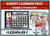 August 2023 Google and PowerPoint Digital Calendar & Morni