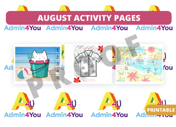 Preview of August Activity Pages