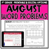 August Addition & Subtraction Word Problems for 1st Grade