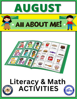 Preview of August All About Me Theme Worksheets Preschool & Daycare