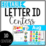 August Alphabet Centers: Editable Letter ID Centers