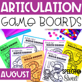 Back to School Articulation Game Boards for Speech Therapy