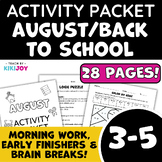 August Back-to-School Morning Work-Early Finisher Independ
