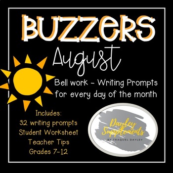 Preview of Bell Work AUGUST Buzzers