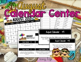 August Calendar Center Task Cards