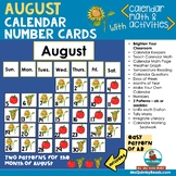 Calendar Number Cards | for August | Calendar Pocket Chart
