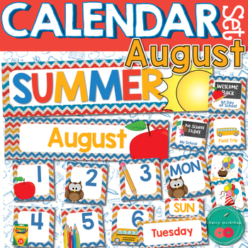 Preview of August Calendar Numbers