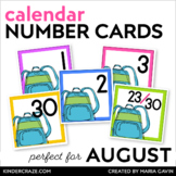 August Calendar Numbers - Number Cards for Back to School