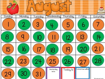 Preview of August Calendar- PowerPoint