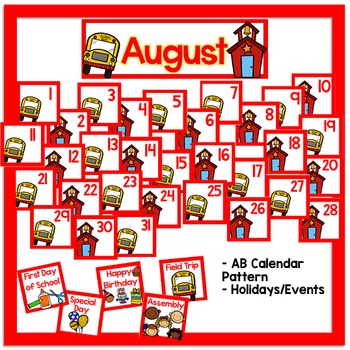 August Calendar and Morning Math - White Set by Jessica D Vicknair