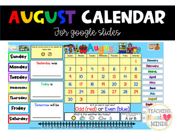 Preview of August Calendar for Google Slides