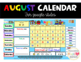 August Calendar for Google Slides