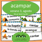 SPANISH Camping Word Wall Cards Acampar Verano set 3, for 