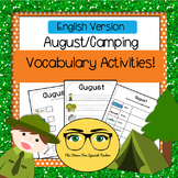 August, Camping themed Vocabulary Activities, ENGLISH version