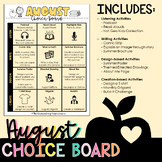 August Choice Board {Digital Product} Back to School Themed