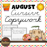 August Cursive Copywork Handwriting Practice
