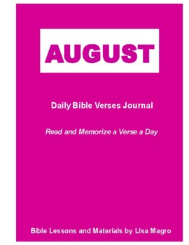 Preview of August Daily Bible Verses Journal - A Bible verse a day thru August! NKJV