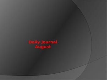 Preview of August Daily Journal Topic and Daily Math Computation (editable)