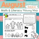 August Daily Literacy & Math Morning Work {Pre-K & Kinderg