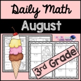 August Daily Math Review 3rd Grade Common Core