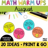 August Daily Math Warm Ups for 1st Grade | Math in a Minute